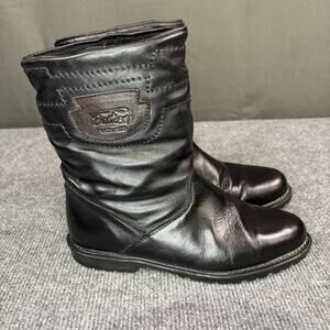 VTG Bastien Boots Women 6 Leather Thermal Faux Fur Insulated Winter Ankle Black